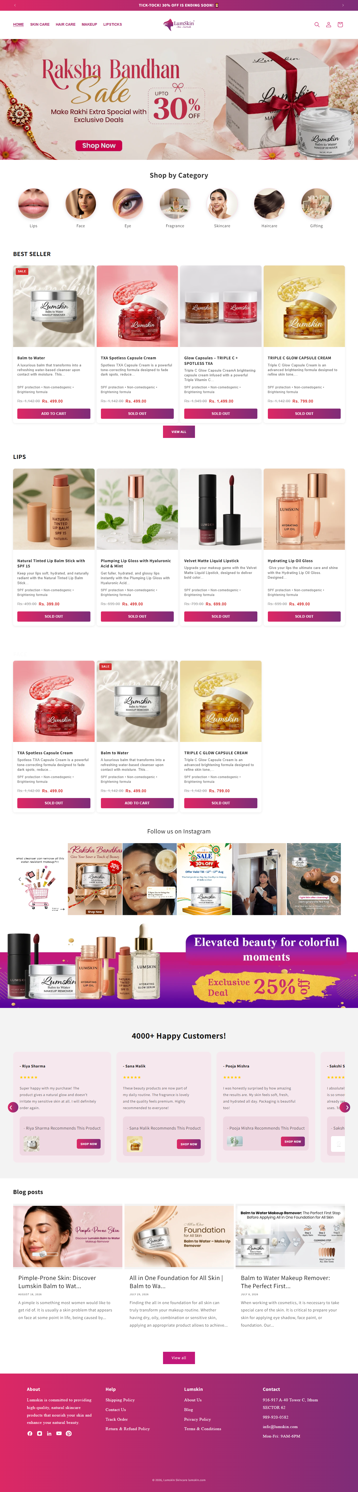 Lumskin Skincare Shopify Website