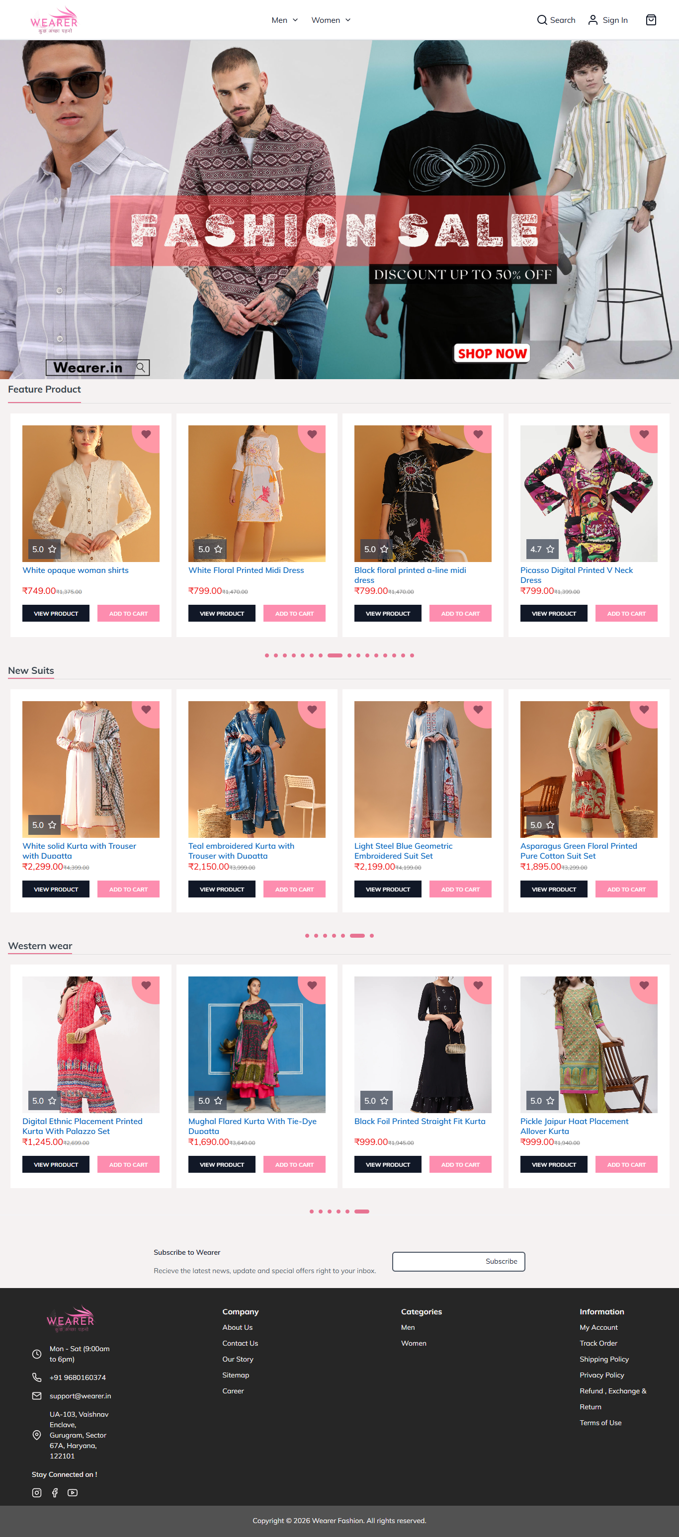 Wearer Fashion Ecommerce Website